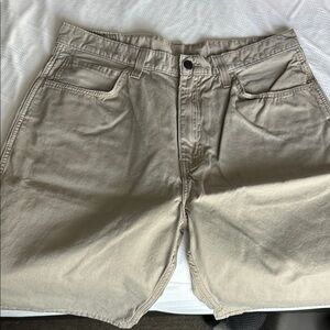Levi's Tan Flat Front Shorts with Elastic Waistband